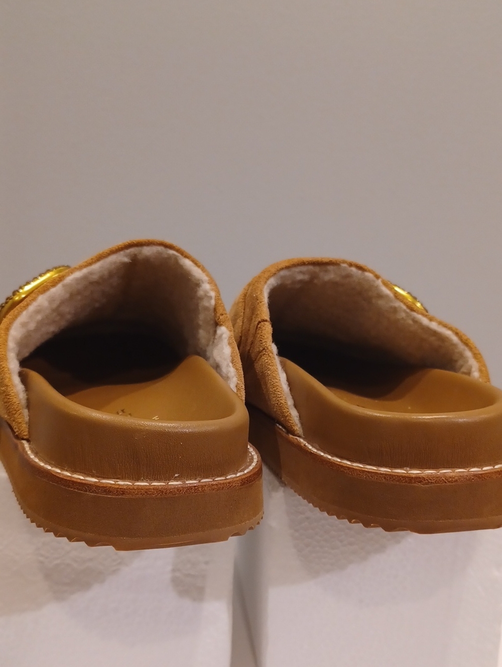 Kurt Geiger Tan Suede Buckle Mules - Picture 7 of 7